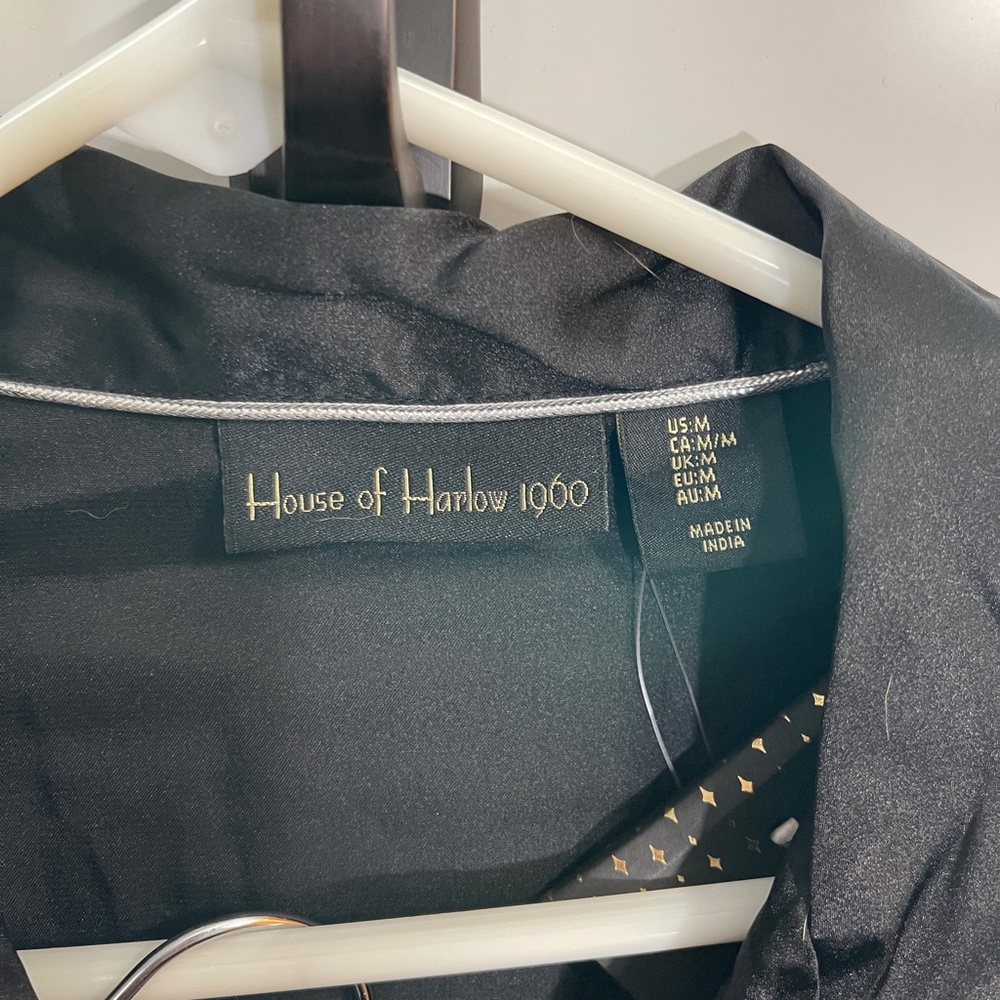 House of Harlow 1960 NWT Black Pajama 3-Piece Set Size Medium - Picture 3 of 7